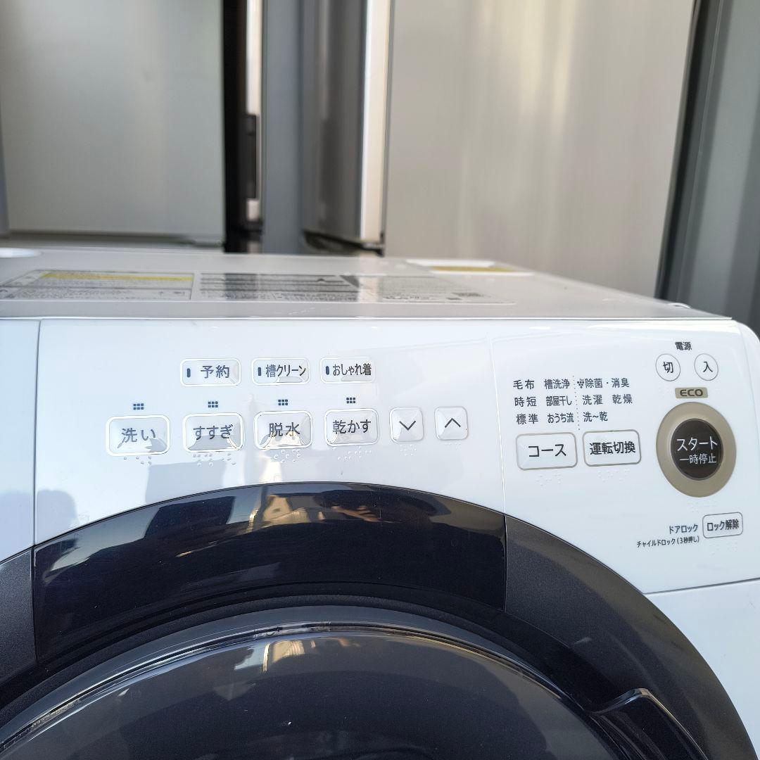 運搬取付無料！おしゃれホワイト・純正SHARPのドラム式洗濯機！美品・完全動作品