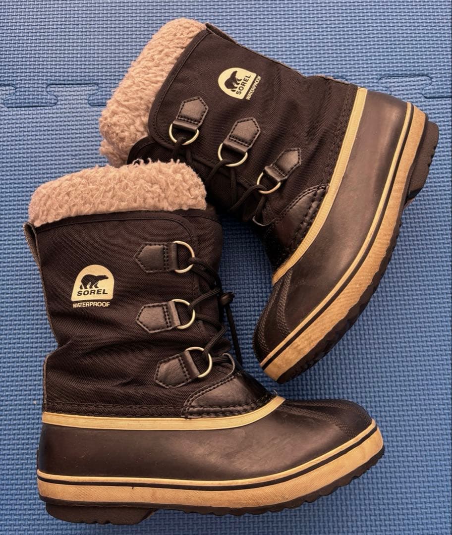 SOREL 防水ブーツ ブラック/ベージュ ファミリー3点セット