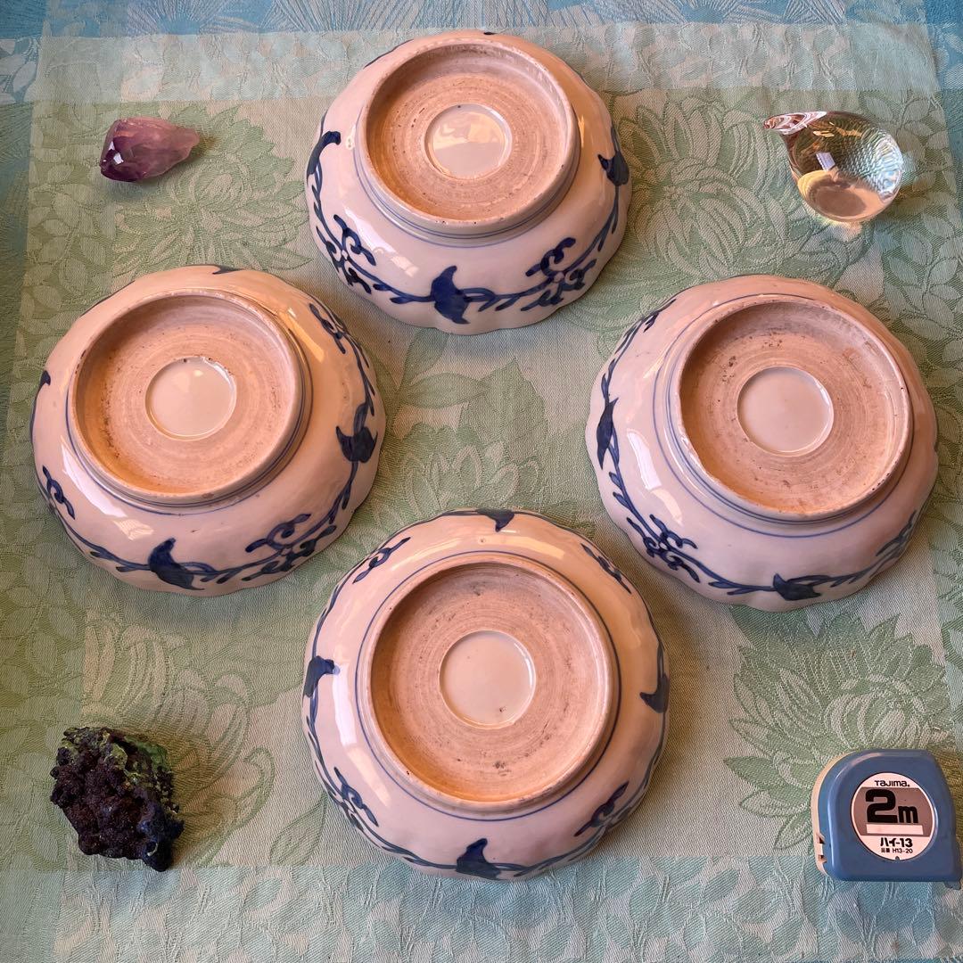 古伊万里　染付　牡丹　松竹梅　吉祥文様　膾皿2客