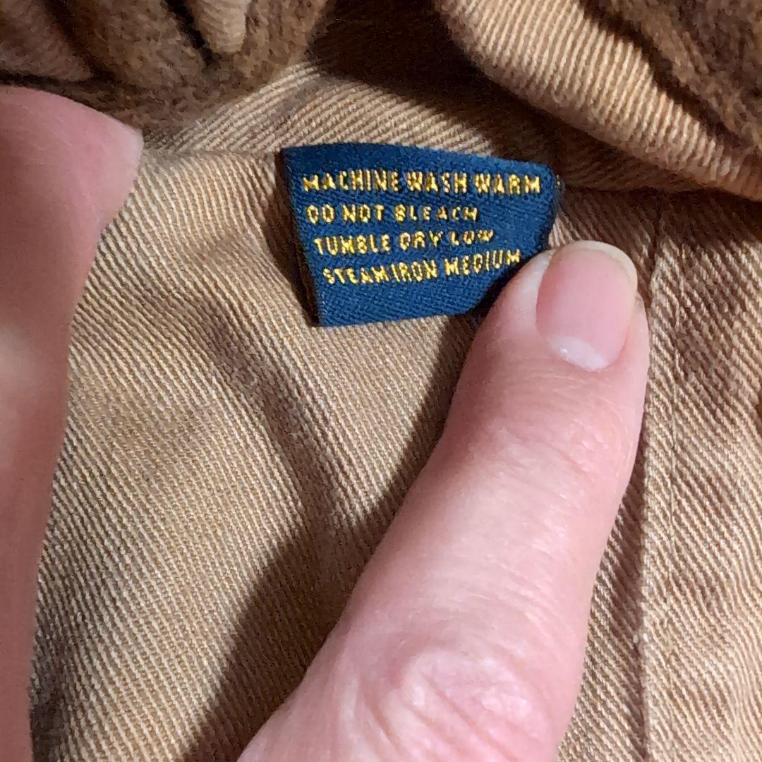 ラルフローレン　ラグビー　ダメージ加工　刺繍パッチ付きベージュショルダーバッグ