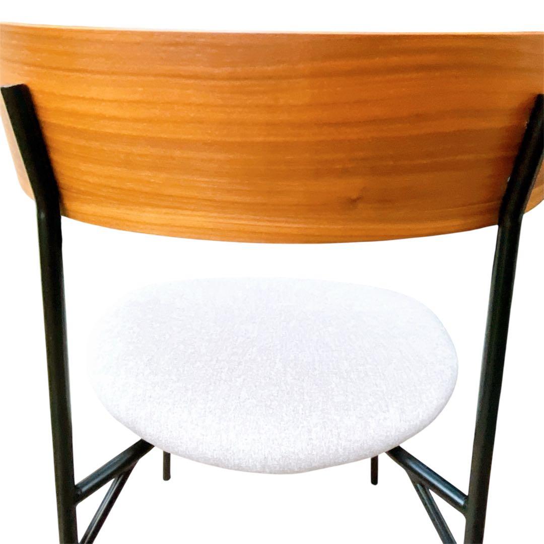 関家具　カペルⅢダイニングチェア座面ライトグレー　ウォルナット　2脚セット