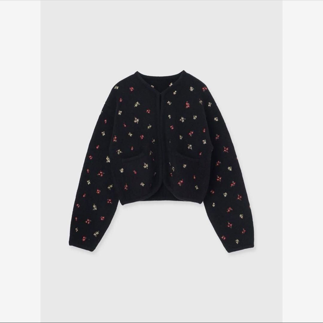 クレドナ　FLOWER EMBROIDERY KNIT JACKET