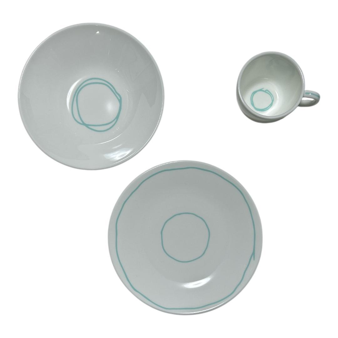 新品 ティファニー ブルー ライン マグ ボウル プレート 3点 食器セット