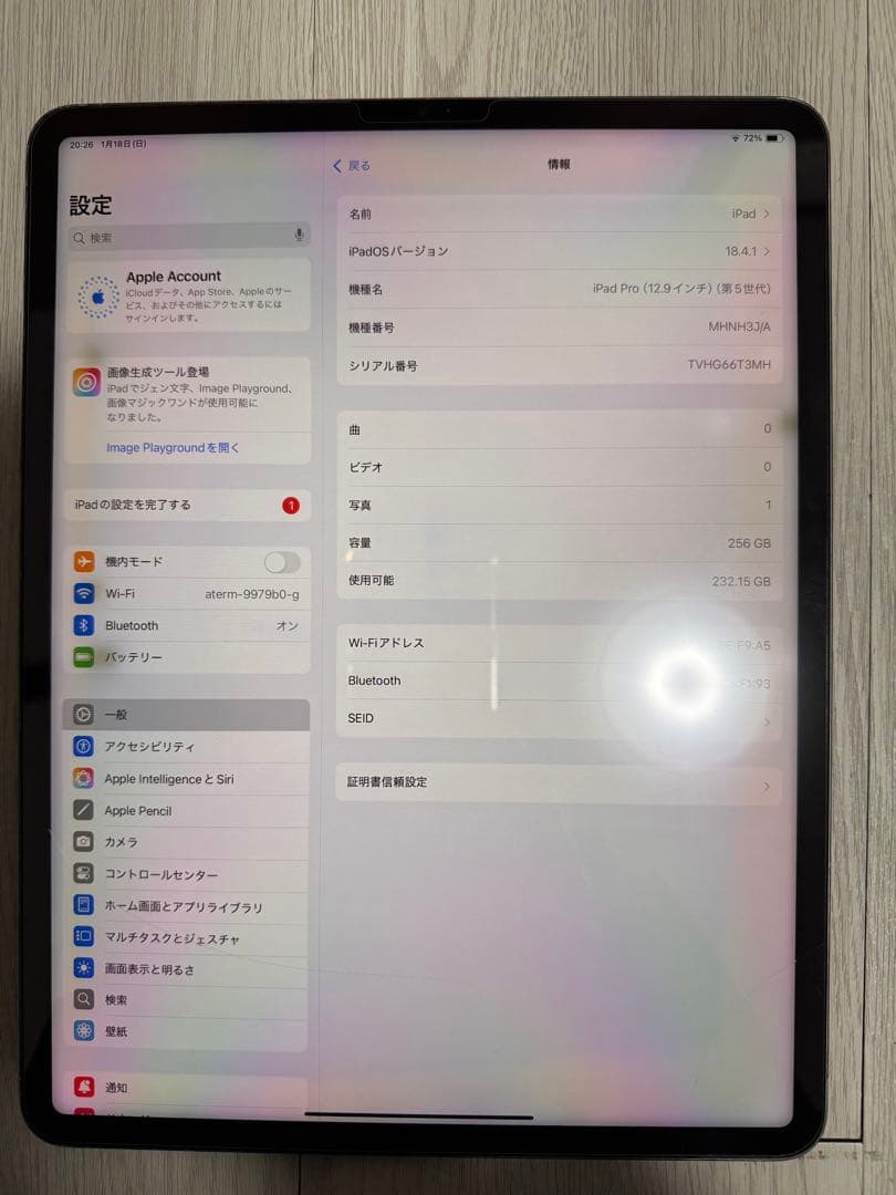 iPad Pro 12.9 インチ　第5世代　256GB