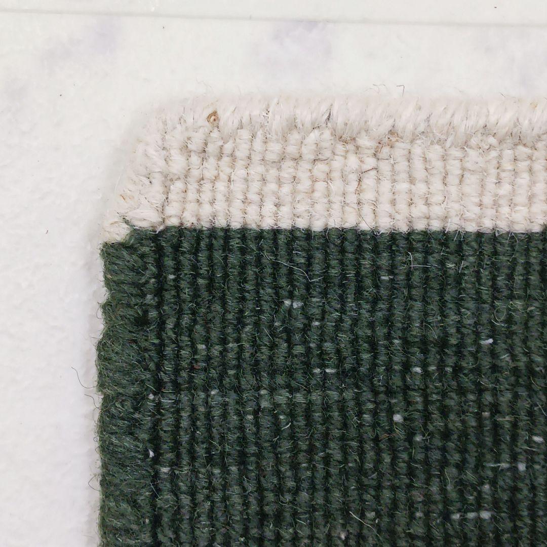 Y2579 インド製 ハリス ウール100% 手織り 平織ラグ 大判