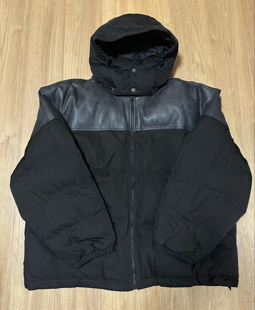 ジャケット・アウター supreme Leather Yoke Puffer Jacket XXL