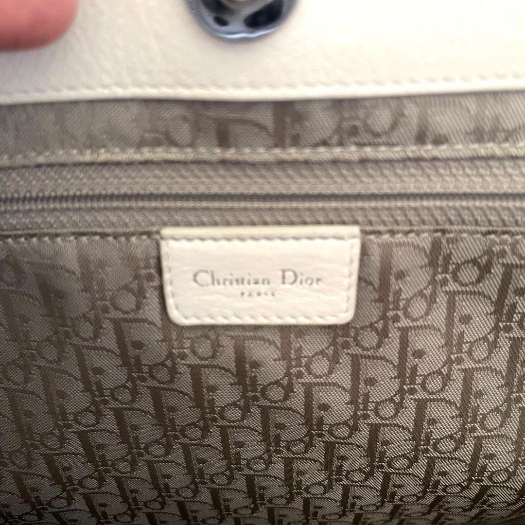【美品】　DIOR ディオール　カナージュ　トートバッグ レザー　白