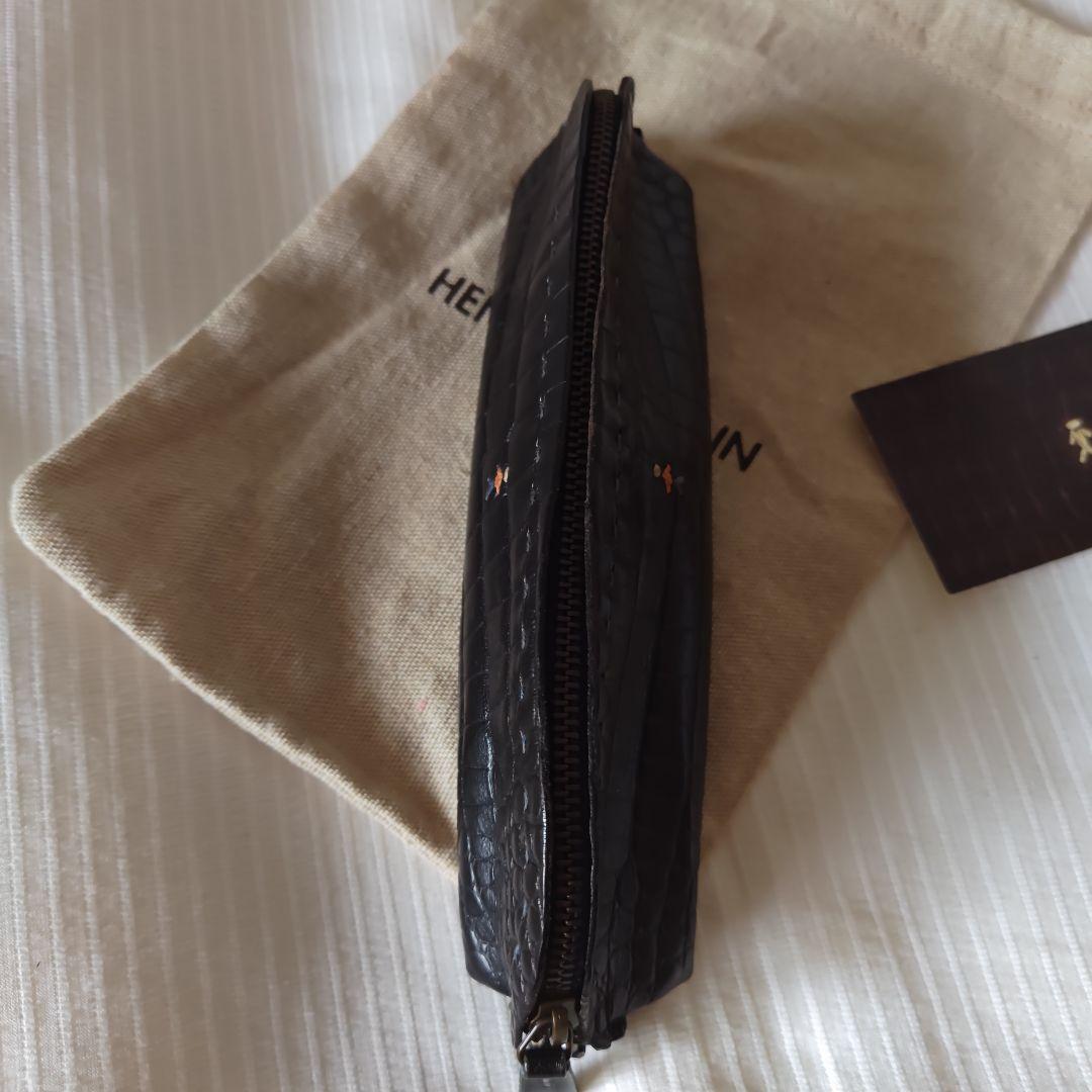 【希少・未使用】エンリーベグリン クロコ型押し　ペンケース　トンボ玉　筆箱