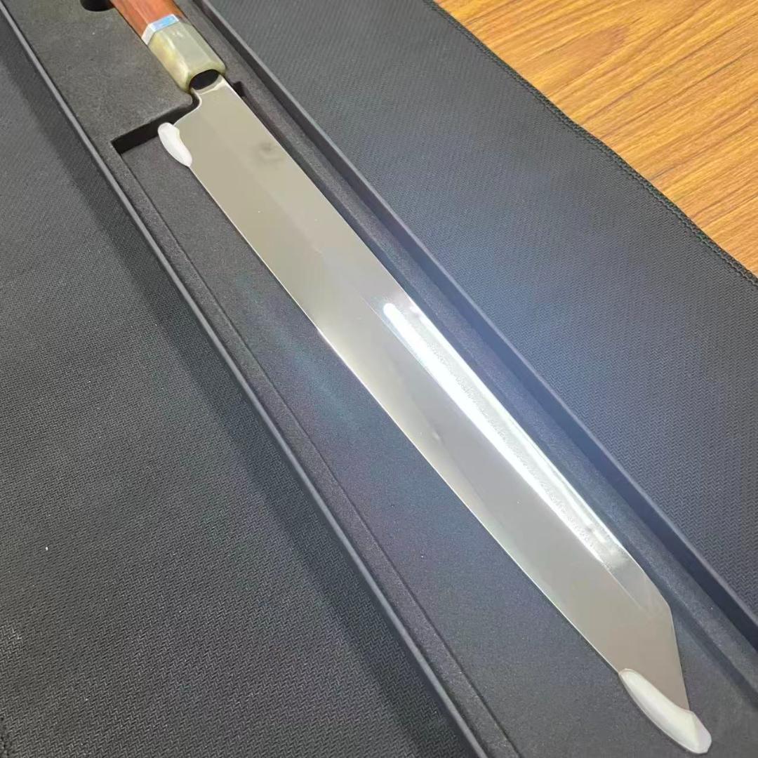 期間限定 7398 切付柳刃包丁 尺 ウルトラ鏡面仕上げ スネークウッド八角柄