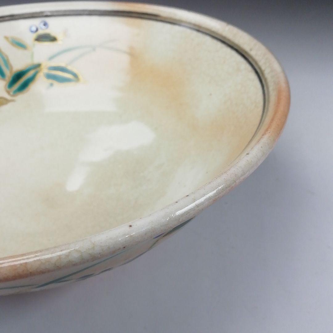 Ｔ３６０　茶碗　『色絵　露草』『平茶碗』『田中渓峰 造』　共箱　抹茶碗　茶道具