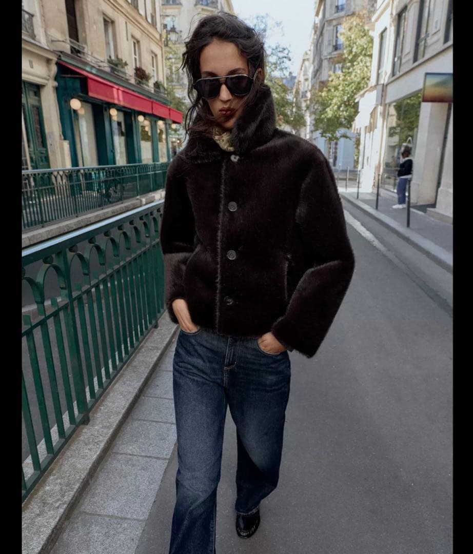 ZARA リバーシブルダブルフェイスフェイクレザージャケット