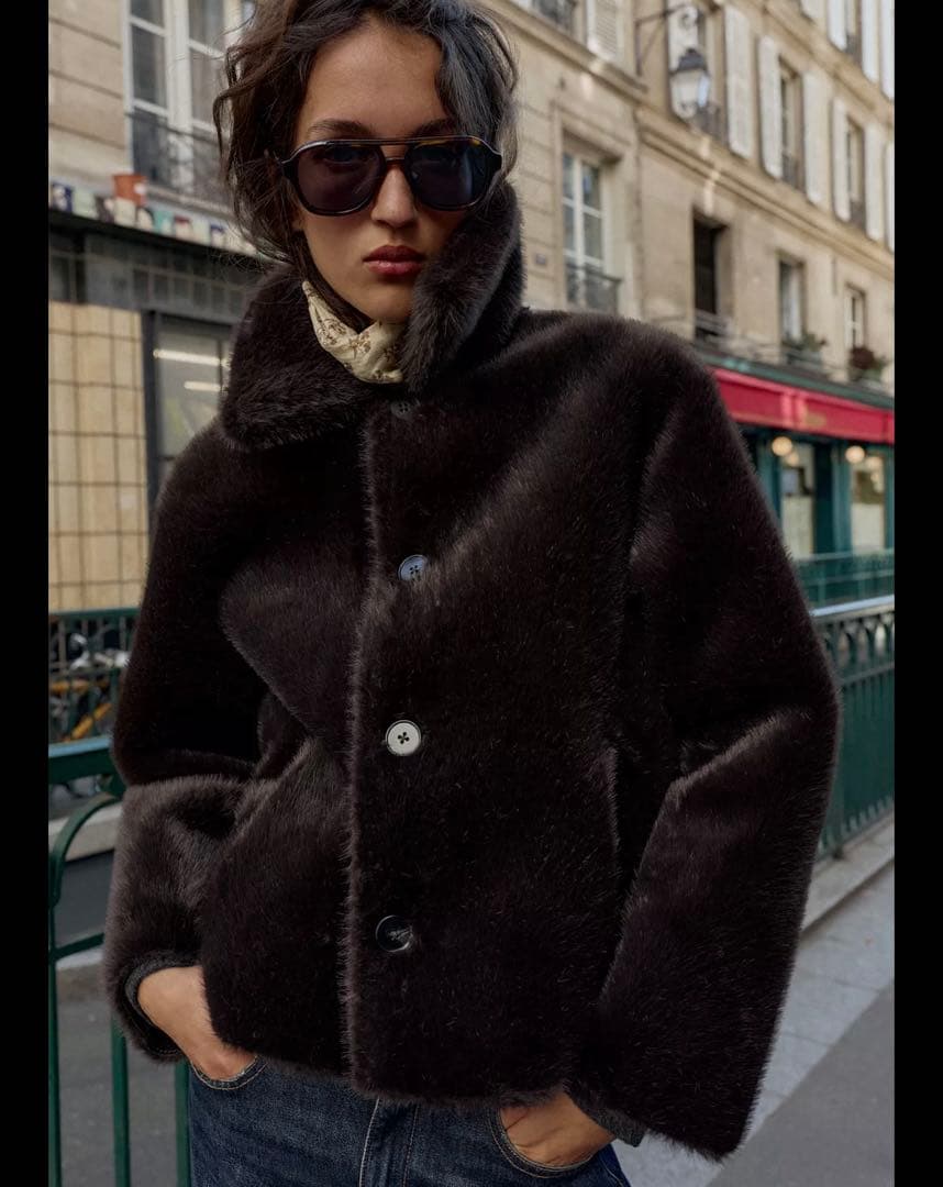 ZARA リバーシブルダブルフェイスフェイクレザージャケット