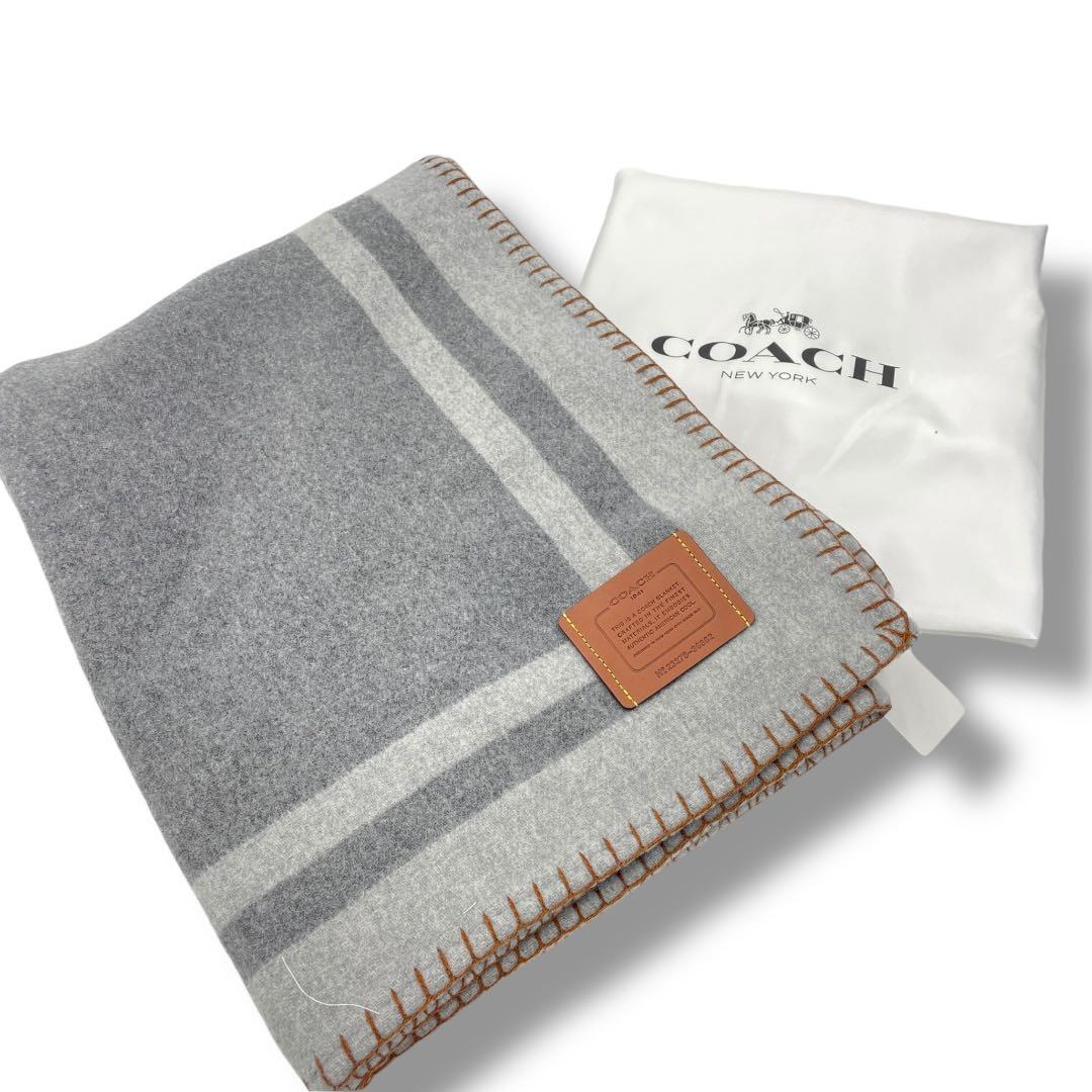 【COACH】 ウールブランケット グレー/未使用