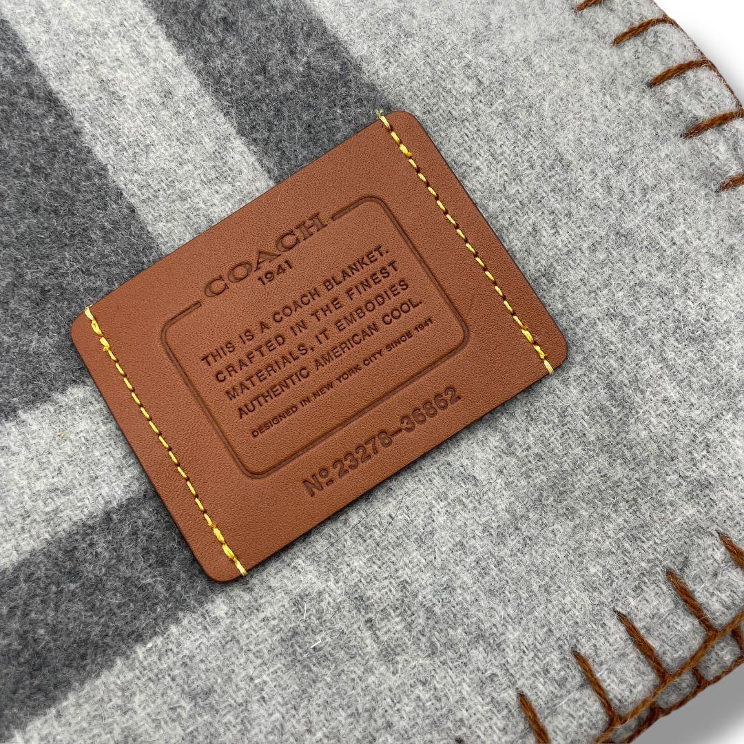 【COACH】 ウールブランケット グレー/未使用