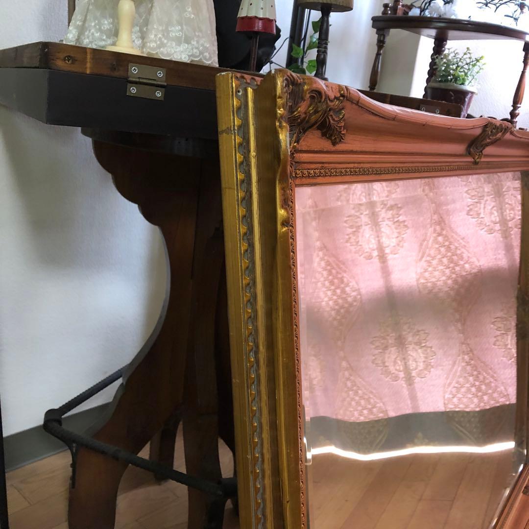 ミラー　アンティーク調　ロココ調　姿見　スタンドミラー　宮殿風　ヨーロピアン風