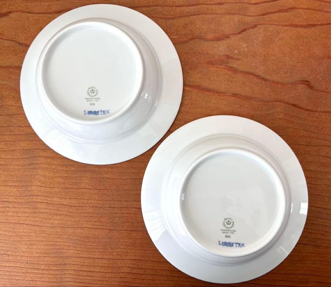 ブルーフルーテッド　プレイン　ディーププレート　2枚