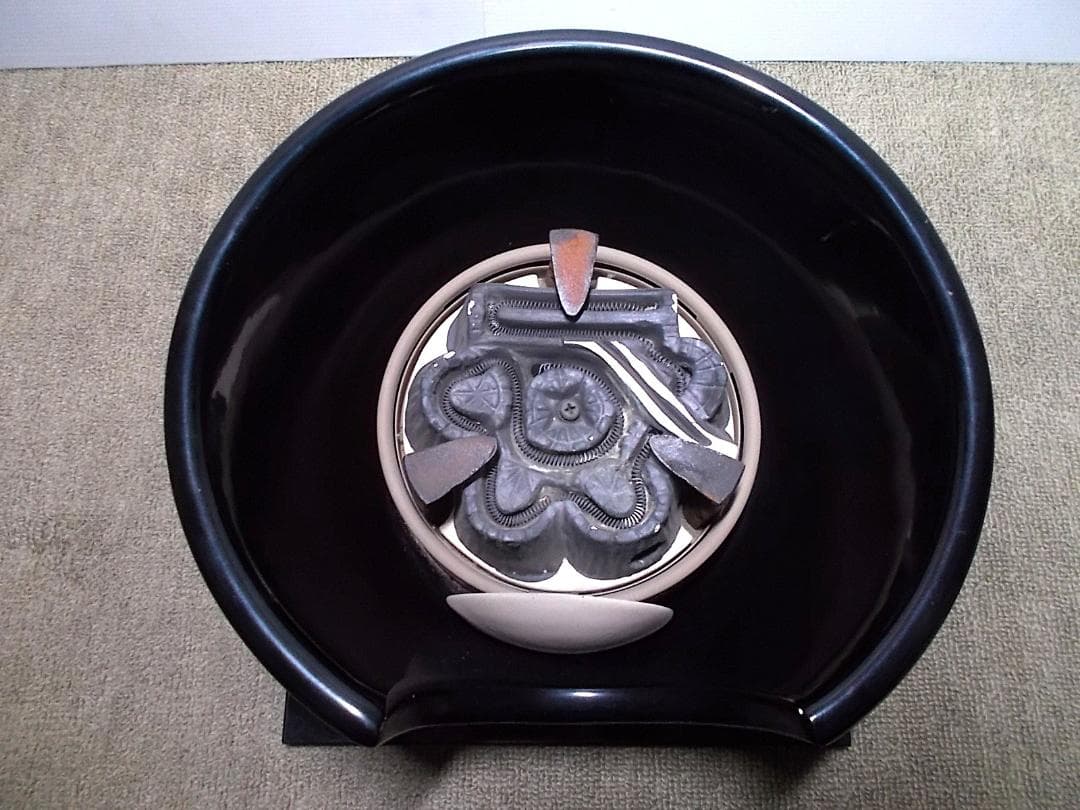 茶道具 風炉型野々田電熱器 黒真塗 茶釜 送料込み