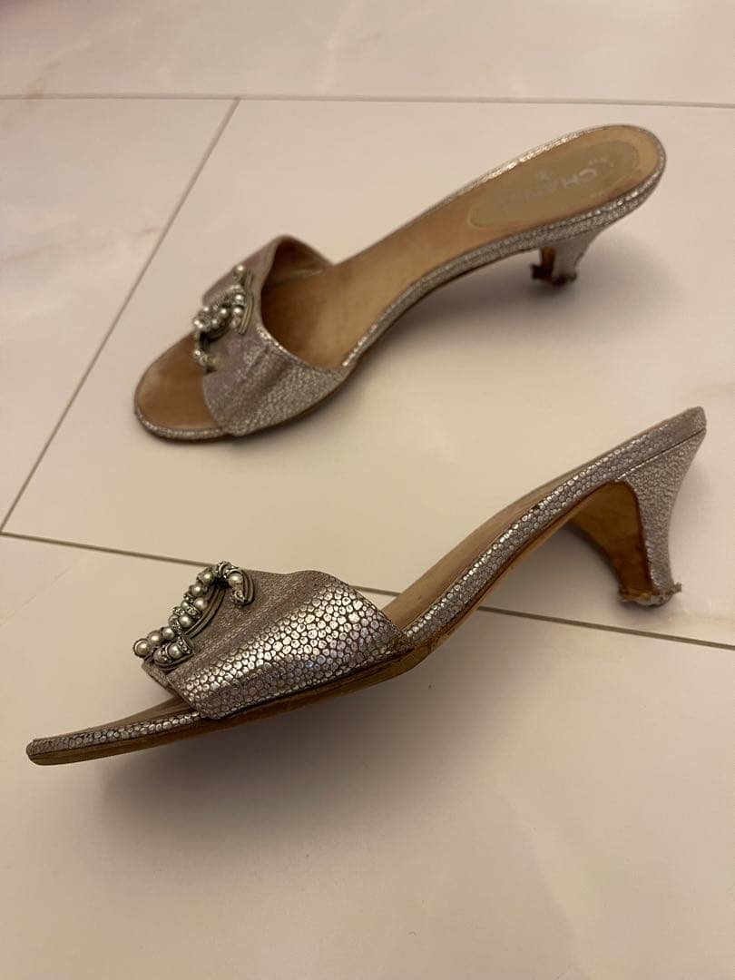 CHANEL シャネル ココマーク ミュール サンダル シルバー