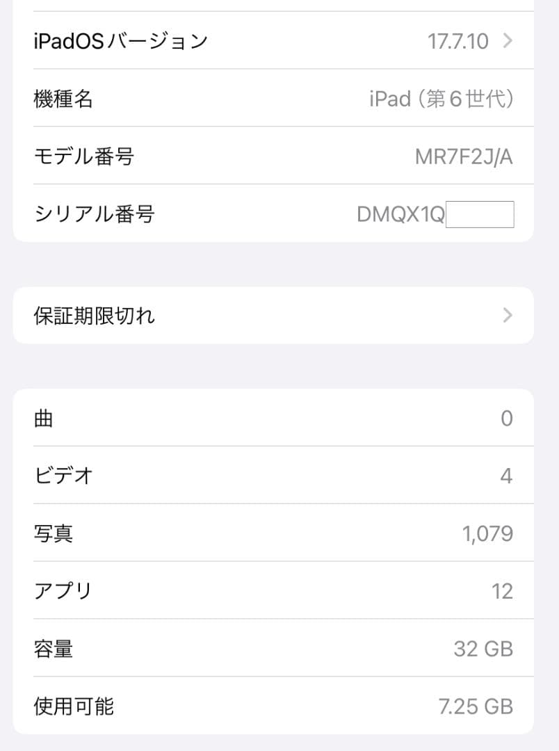 Apple iPad 第6世代　32GB