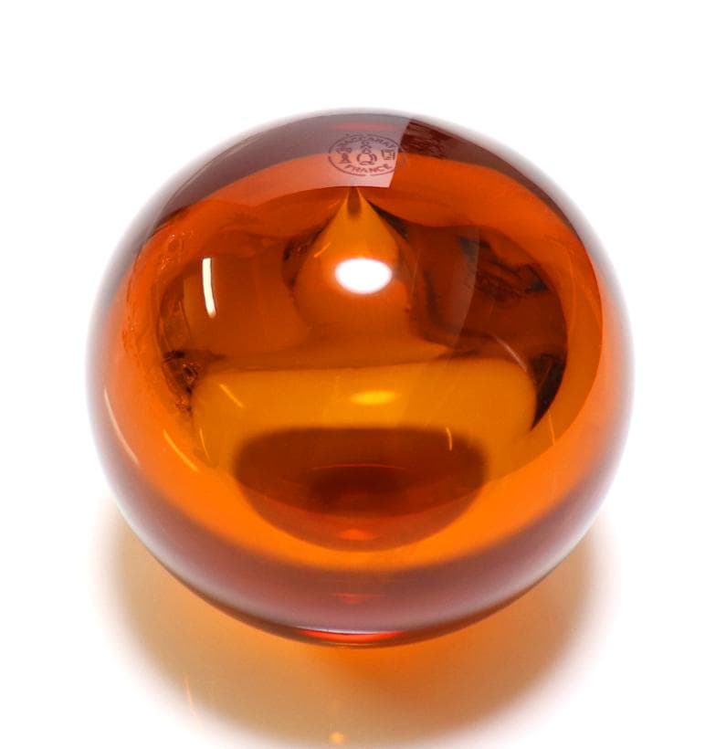 バカラ 激レア 高級 シリウスボウル 琥珀色 水晶玉 クリスタルガラス製