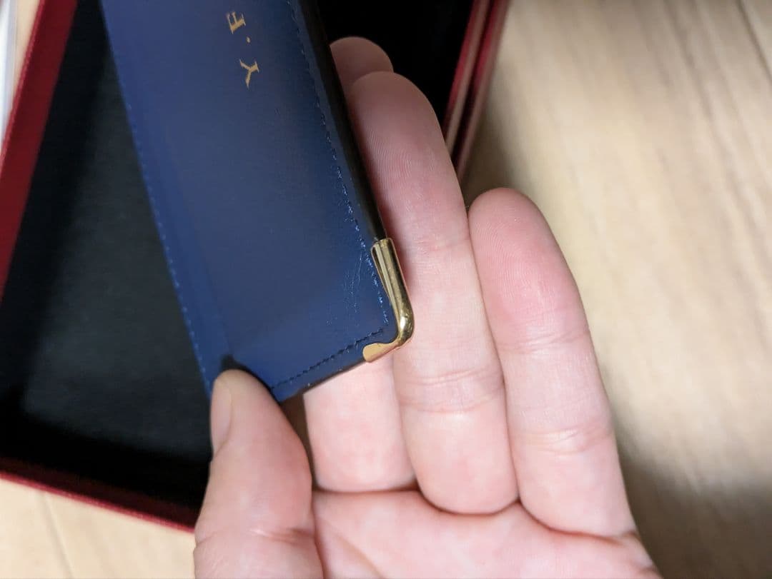 Cartier/カルティエ ネイビー レザー 名刺入れ