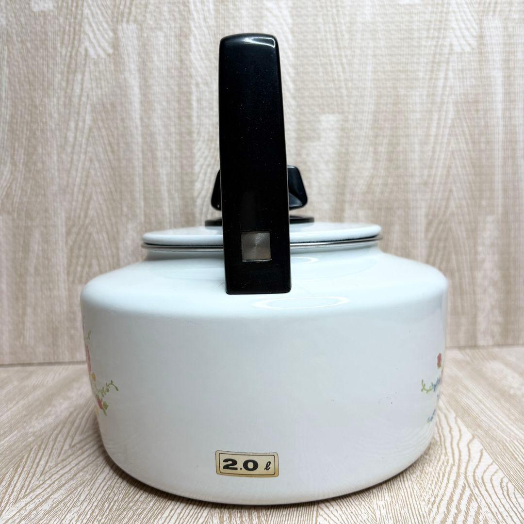 象印エナトップ ホーローケトル 2L やかん 昭和レトロ キッチン アンティーク
