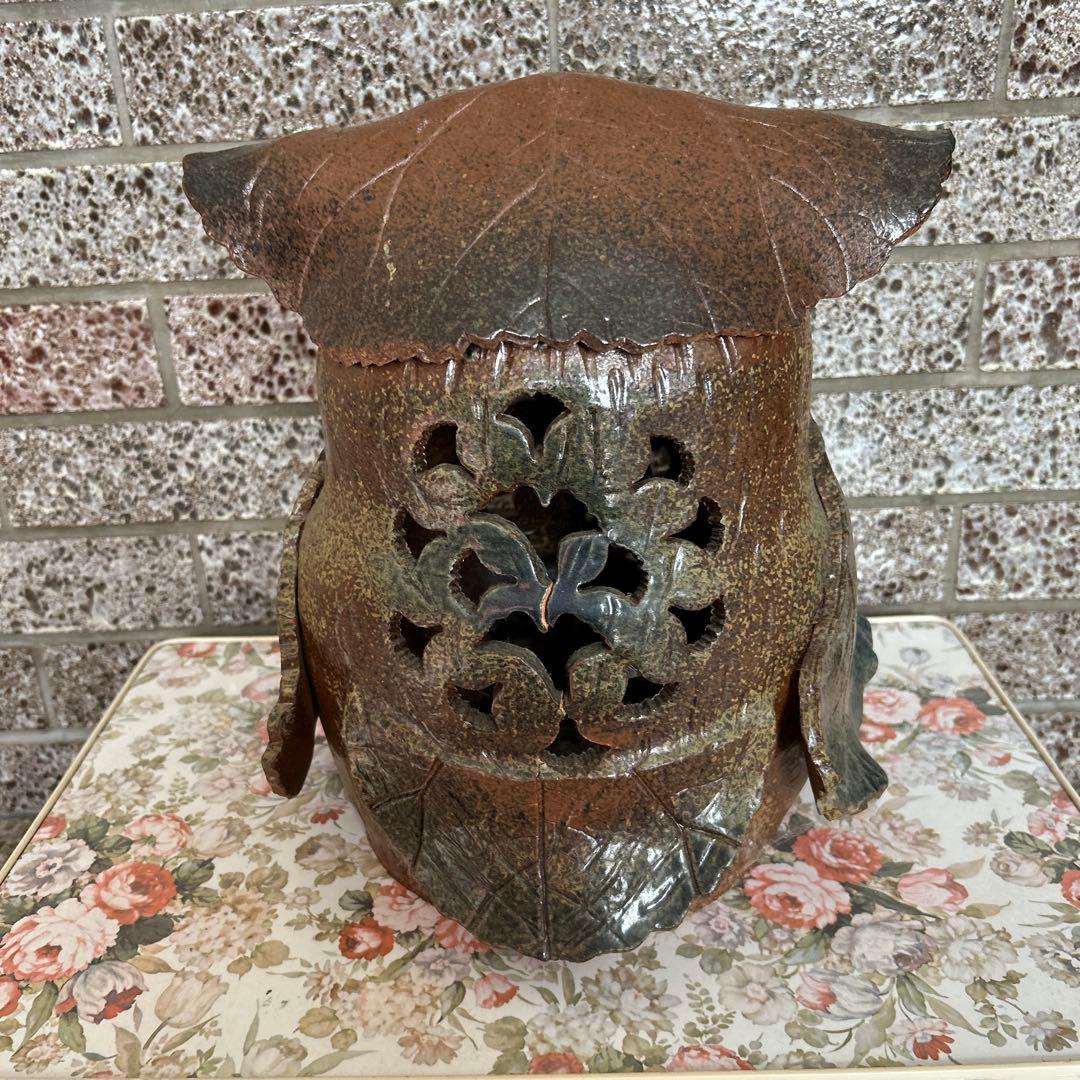 フクロウ型陶器オーナメント 約30cm