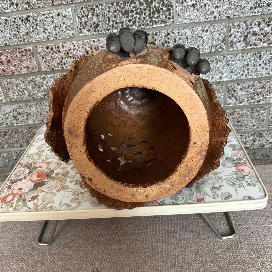 フクロウ型陶器オーナメント 約30cm