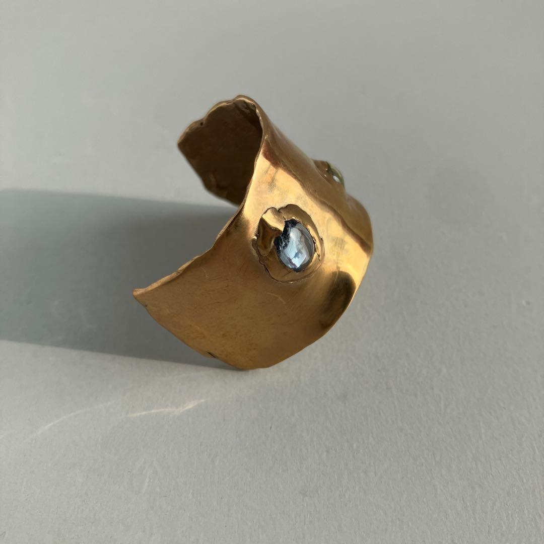 pluie ジェム付き　ソウMヘアピアス　一点もの