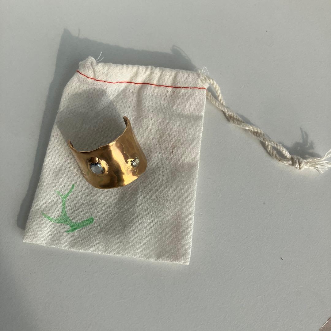 pluie ジェム付き　ソウMヘアピアス　一点もの