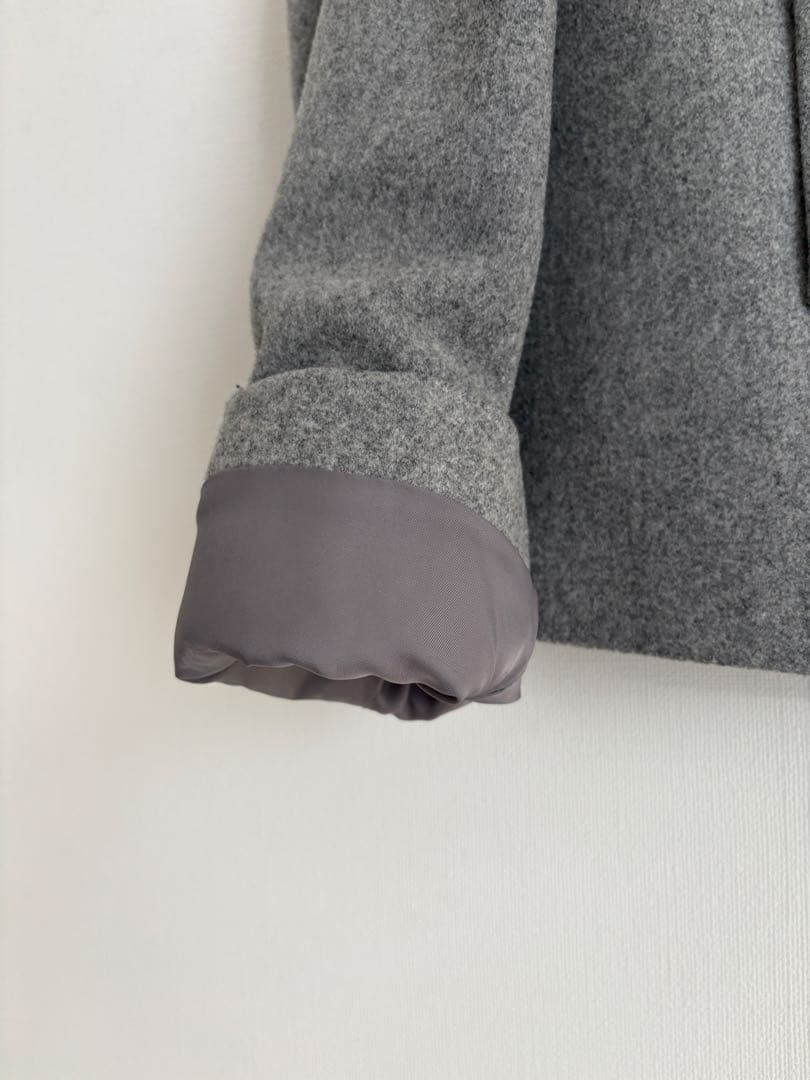 Max & Coグレー ウール ピーコート ダブルブレスト