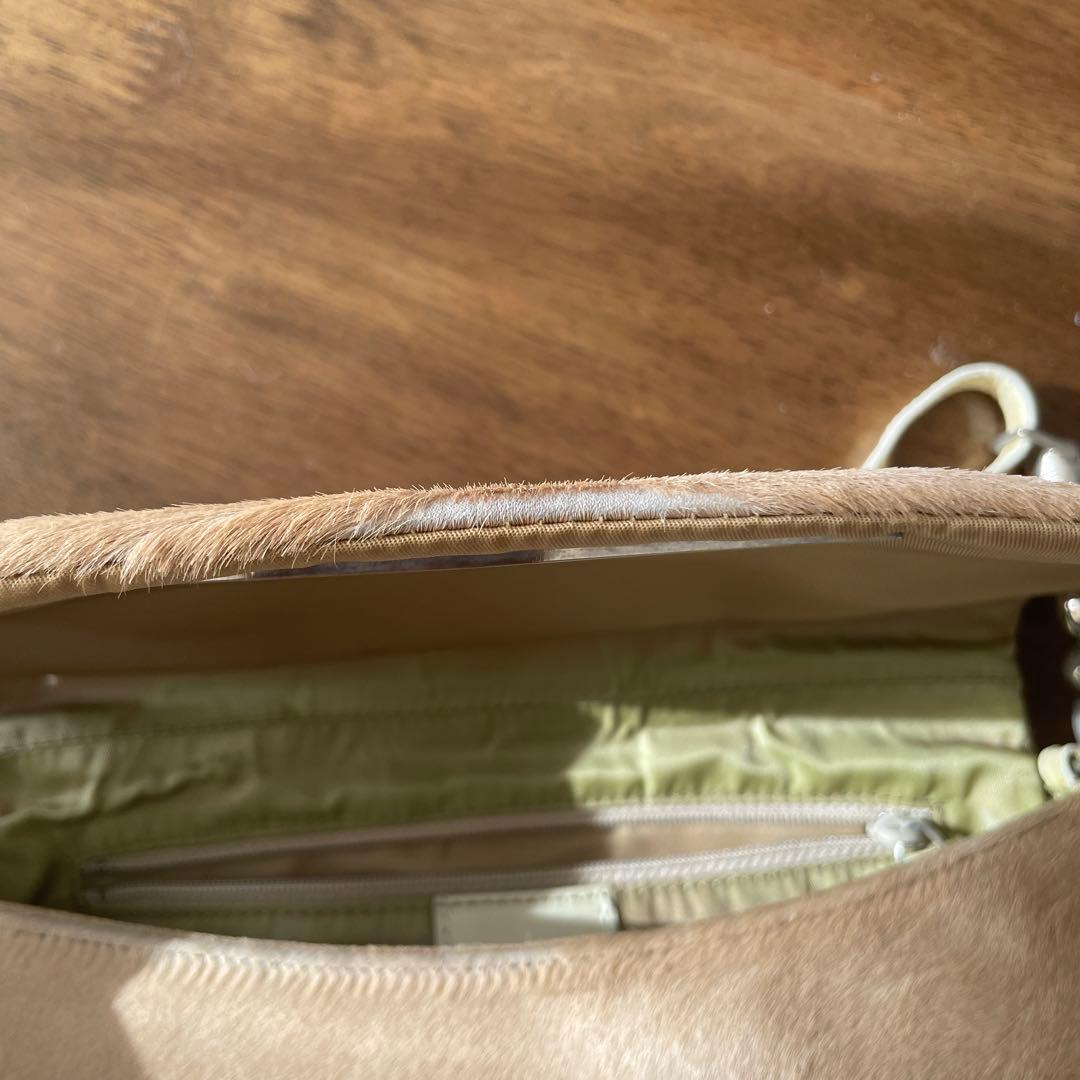 Dior　ディオール　ハラコ　ベージュ　ショルダー　バック