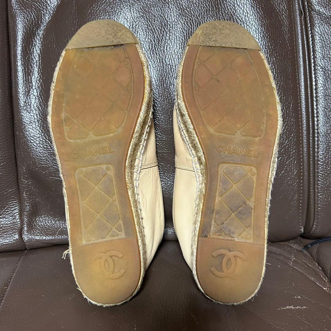 CHANEL 美品　ベージュ　エスパドリーユ 37 23.5 cm バイカラー