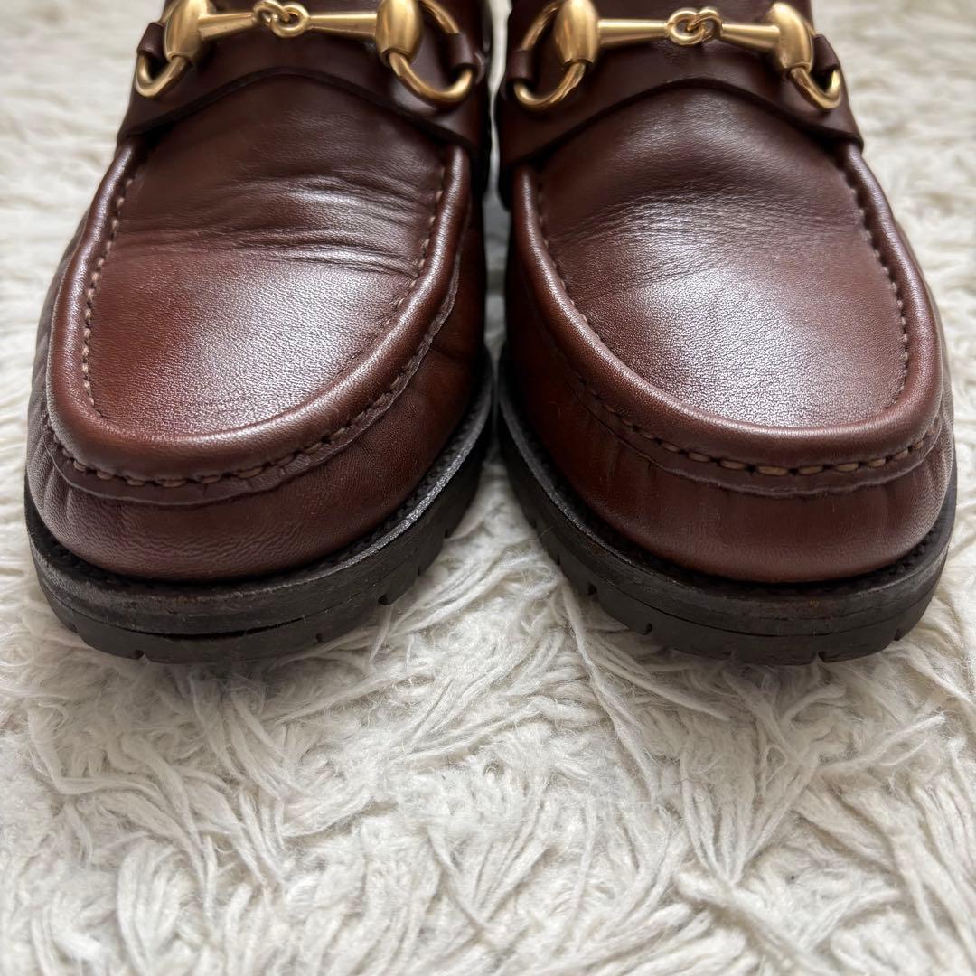 グッチ ホースビット ローファー ハイカット ブラウン 本革　104 0088