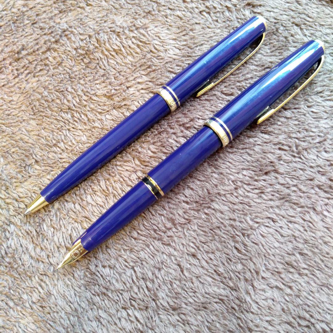 Montblanc 万年筆・青いボールペン セット