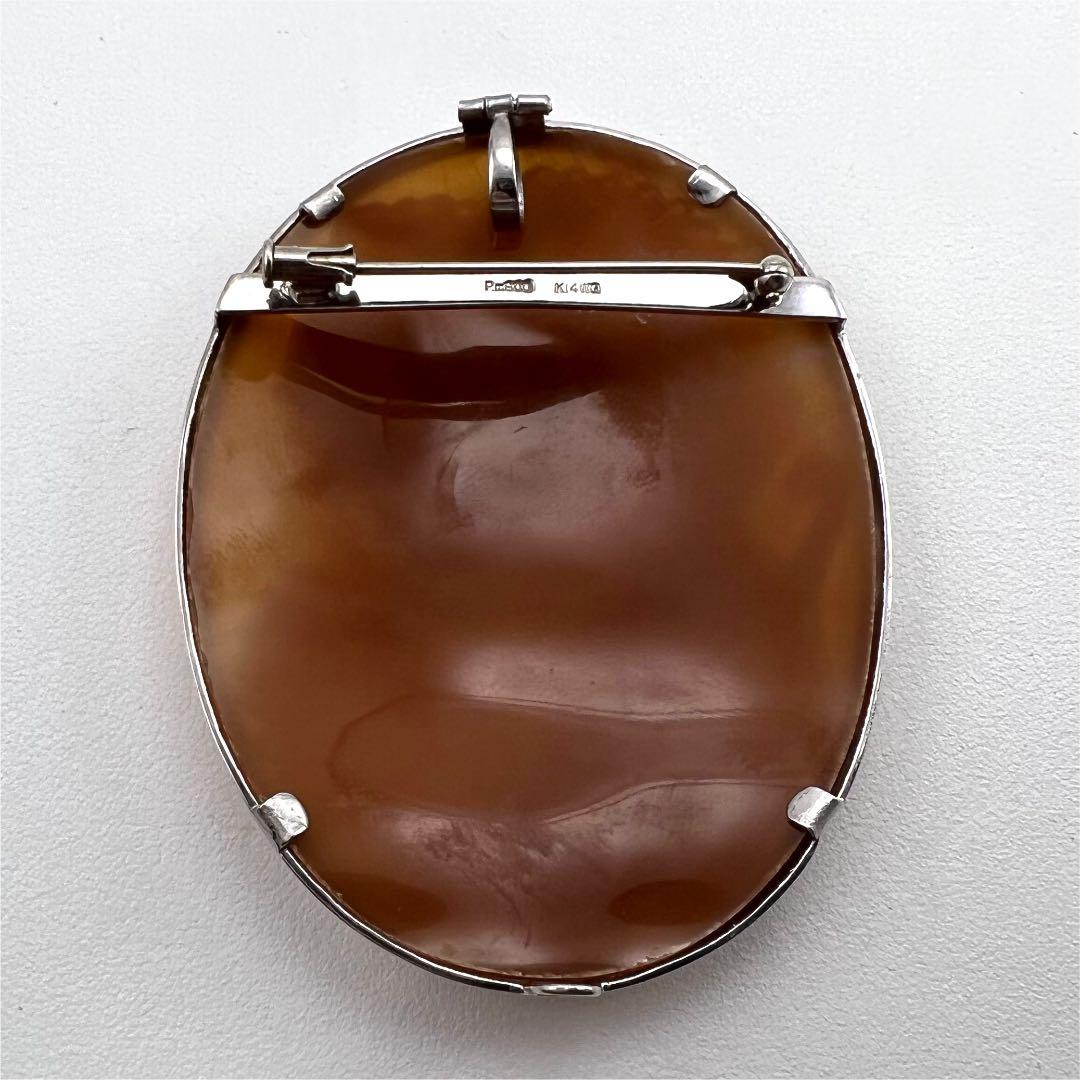 プラチナpm900 枠　K14WGブローチ　カメオ　パトリシア　パルラティ