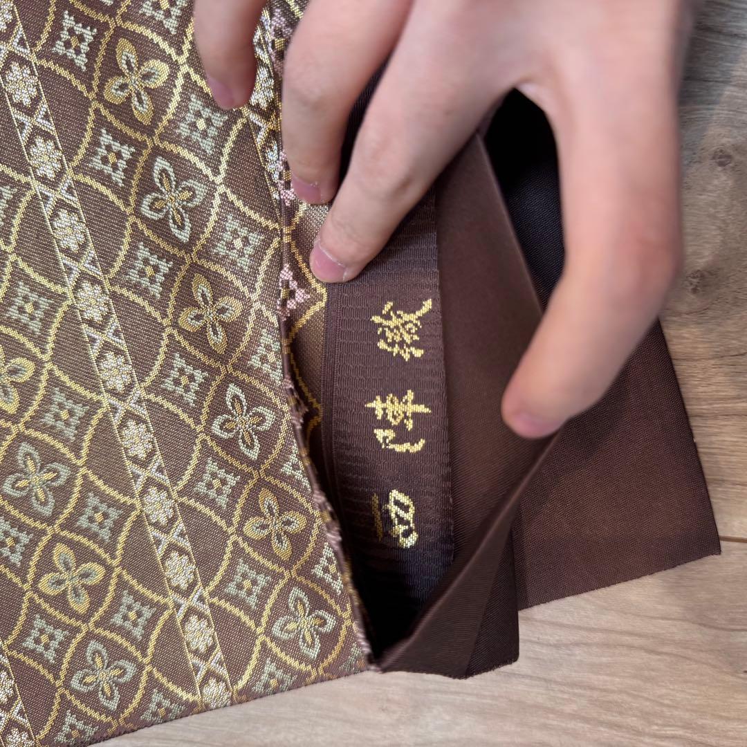 超美品　西陣織 箔屋清兵衛 六通柄　袋帯 正絹 逸品　正絹　現代　着物　455