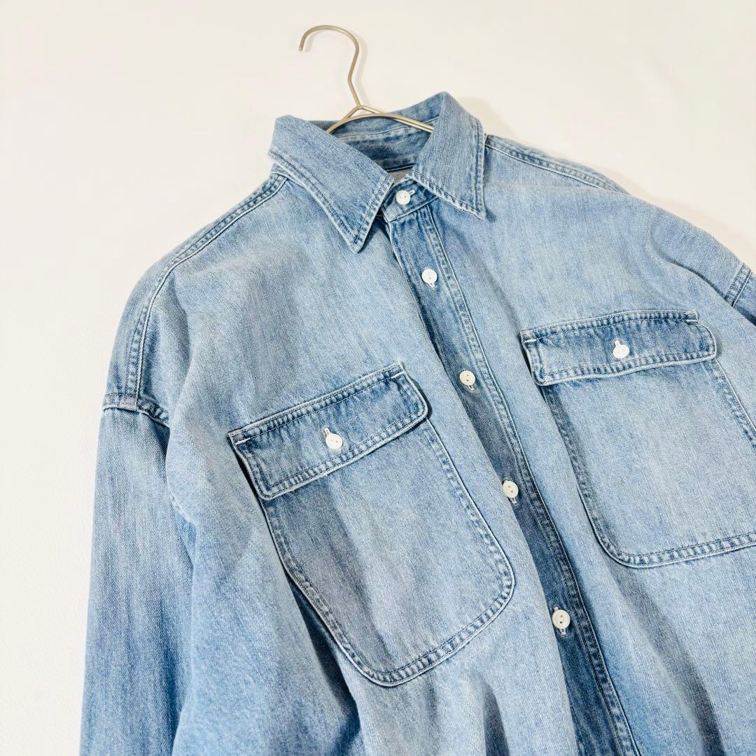882 美品✨ウィムガゼット デニムシャツ 定価3万 サックスブルー