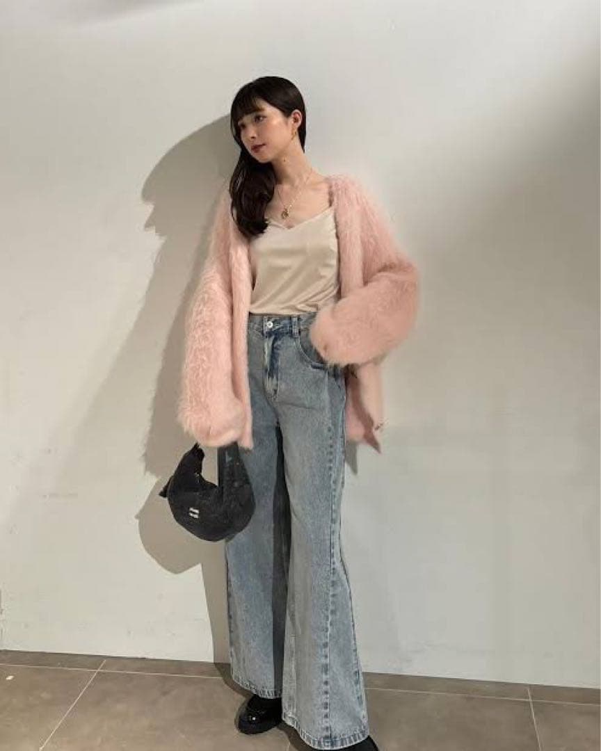 【FRAY I.D】ダブルフェイスシャギーカーディガン