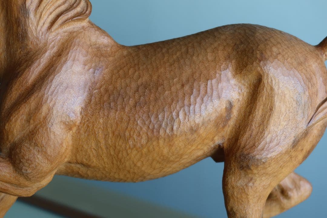 加藤景雲　木彫刻　【馬】　真作