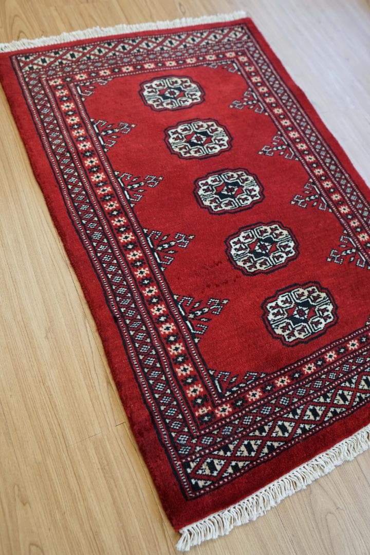 トルクメン ボハララグ 手織り絨毯 93×62cm パキスタン