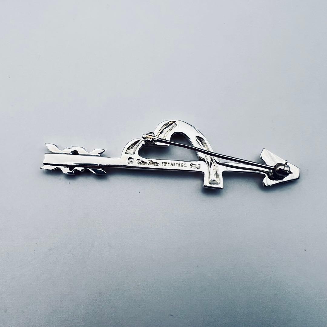 美品　ティファニー　ラビングハート　アロー　シルバー　ブローチ