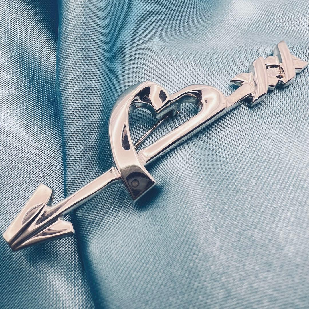 美品　ティファニー　ラビングハート　アロー　シルバー　ブローチ