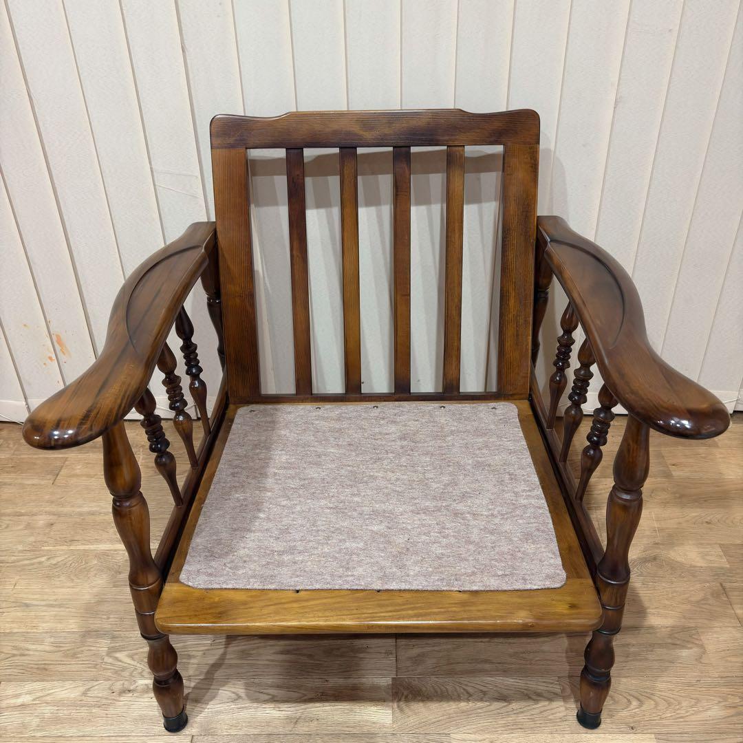 ②美品 カリモク WC6000 肘掛け椅子 1P一人掛けソファ 花柄 コロニアル