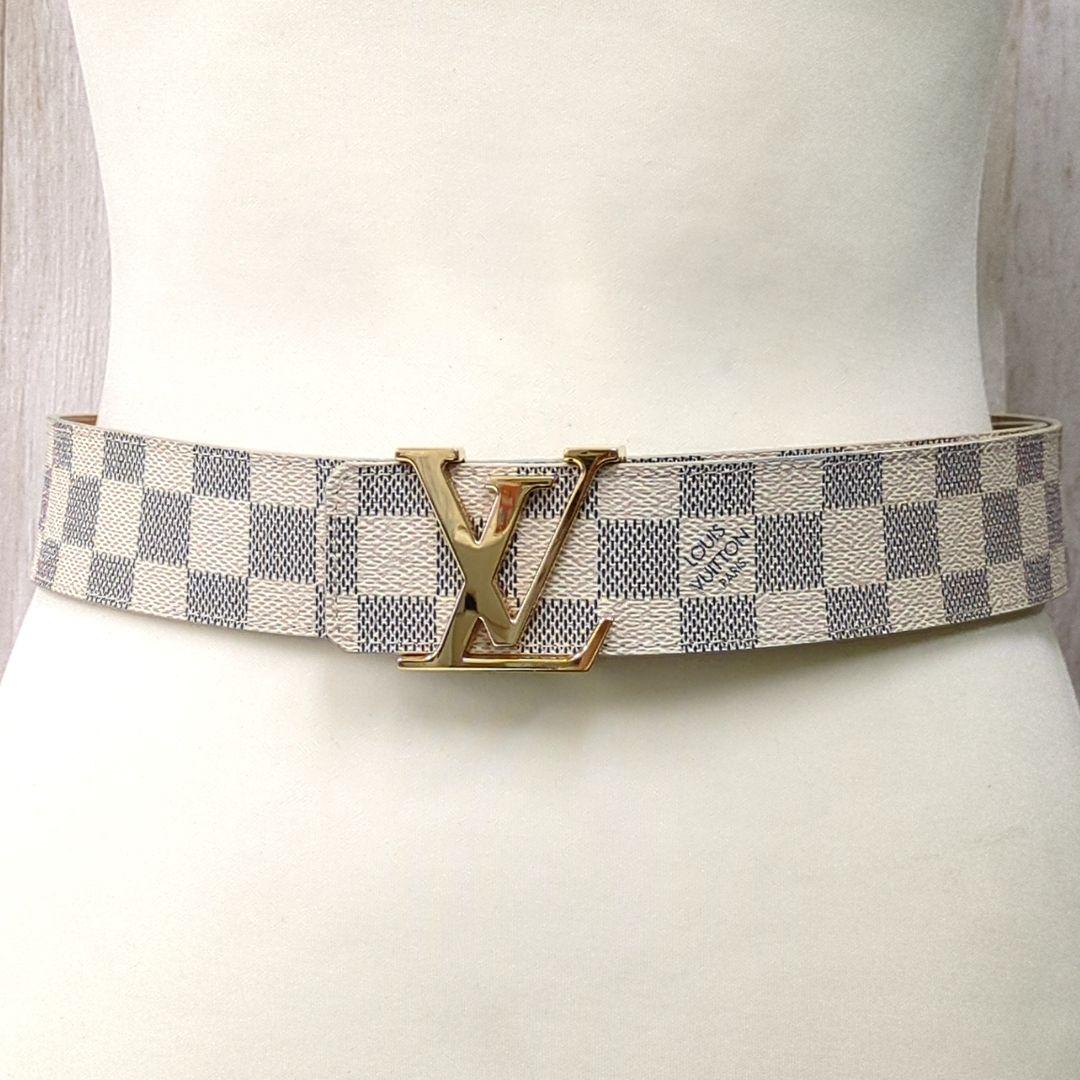 ルイヴィトン サンチュール LVイニシャル ベルト ダミエアーズ ホワイト