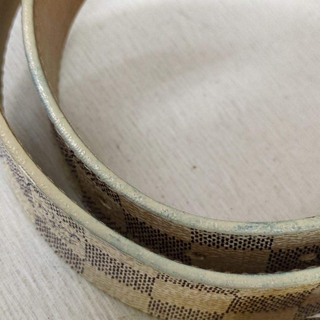 ルイヴィトン サンチュール LVイニシャル ベルト ダミエアーズ ホワイト