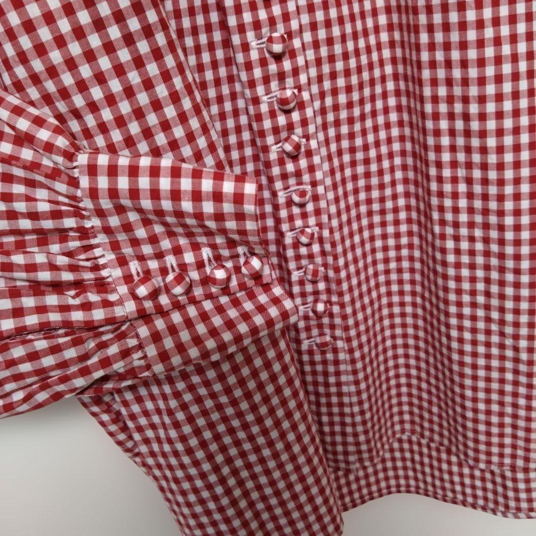 【最終値下げ】Pot and Tea ギンガムチェック長袖ブラウス