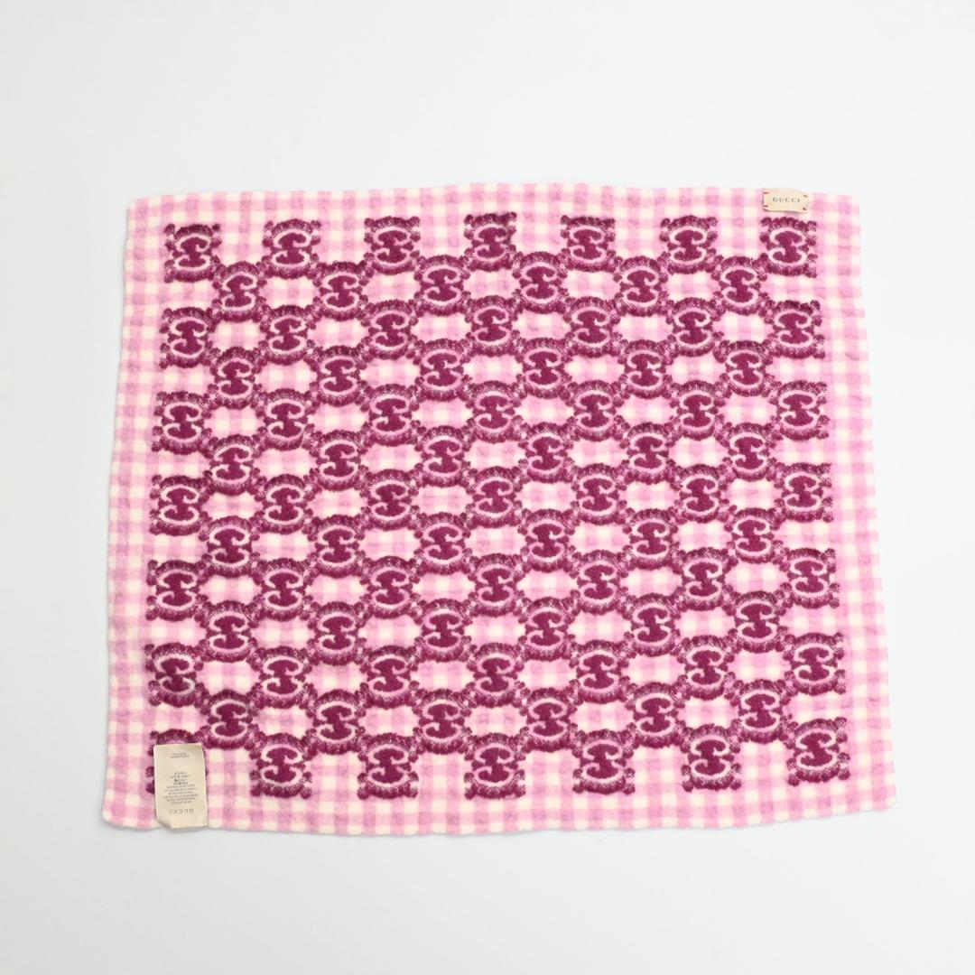 ▼ 47277★冬 GUCCI グッチ GG柄 ブランケット ひざ掛け ピンク