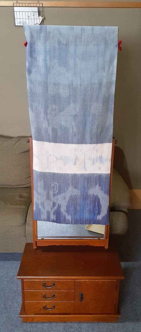 姿見/鏡台◎昭和レトロ/当時物◎欅材◎化粧台付◎アンティーク◎直接お取り引き可