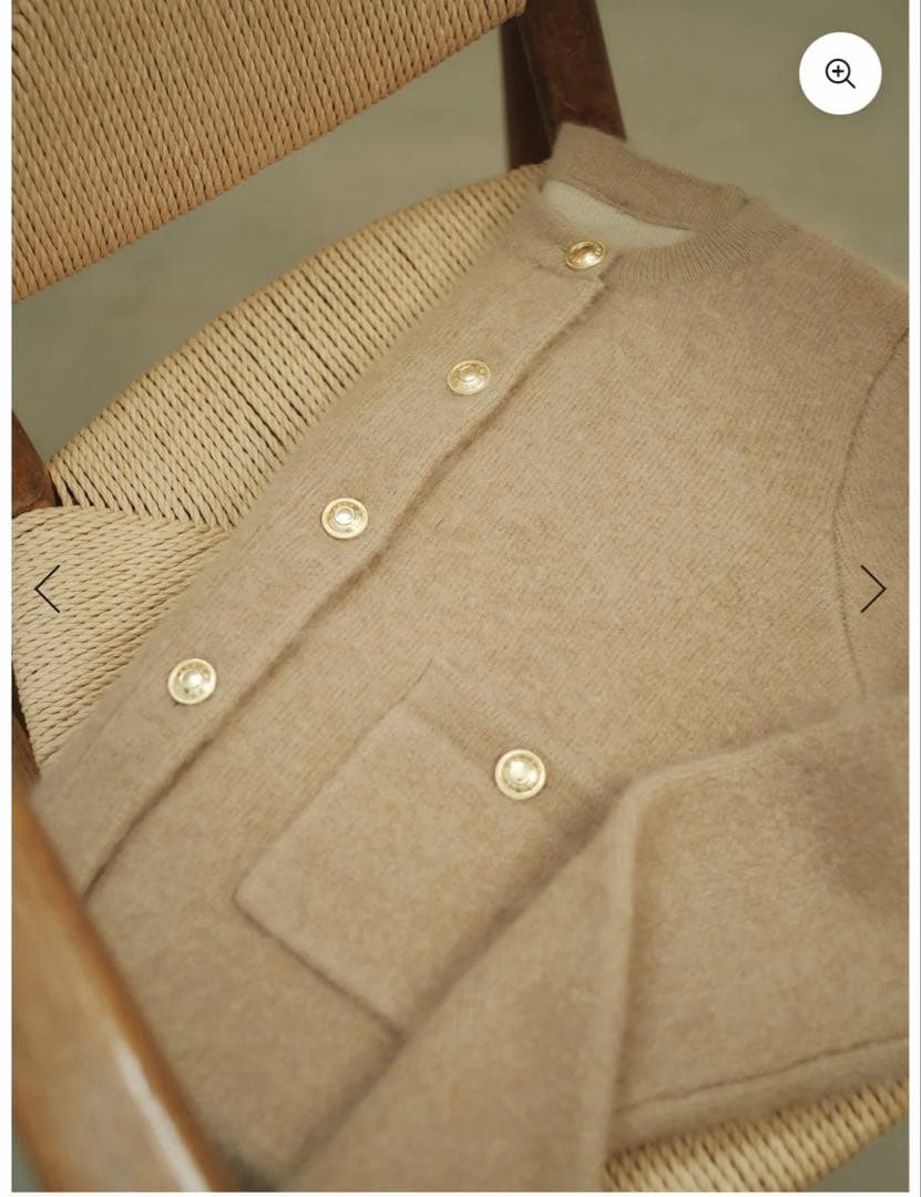 アニュアンス　anuans カシミヤブレンド ノーカラージャケット　カーディガン